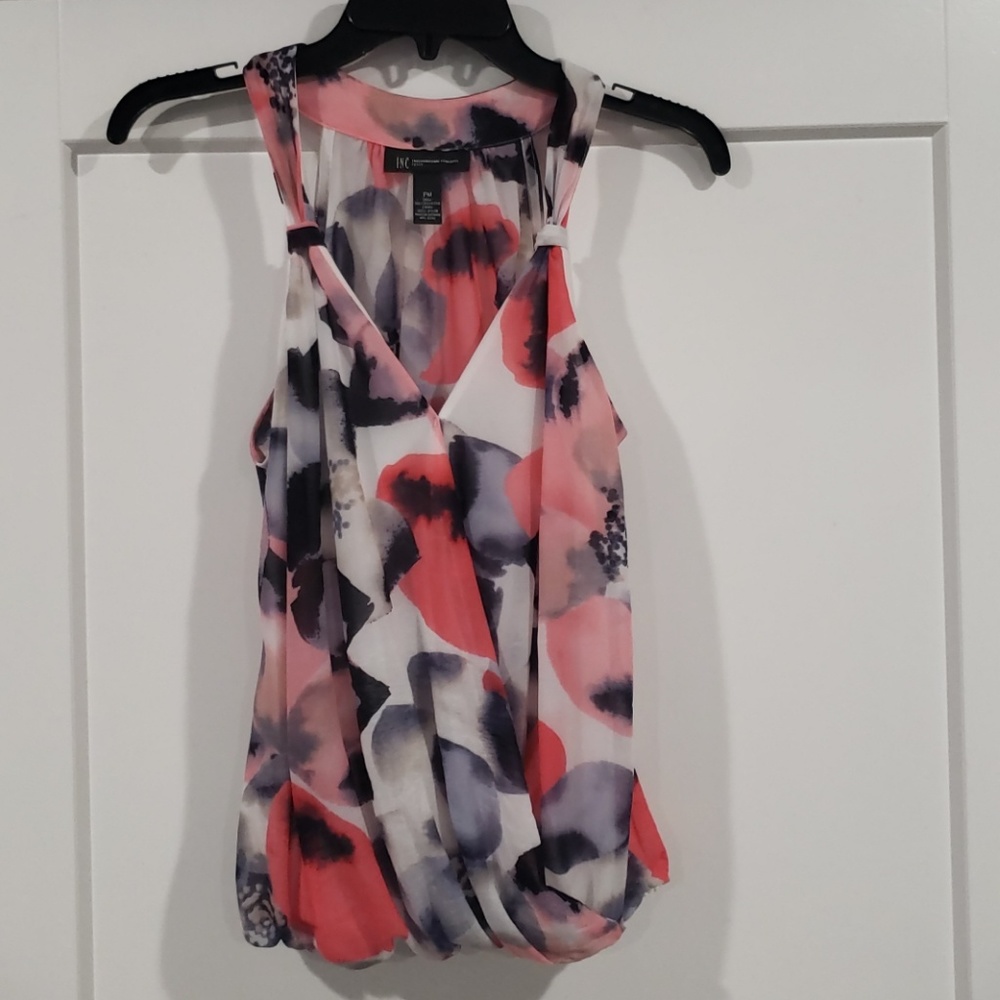 Floral wrap front  blouse